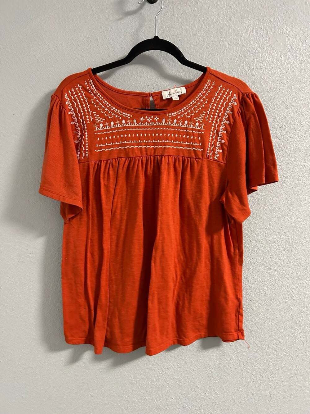 Anneliese Rust Orange Embroidered Front Babydoll